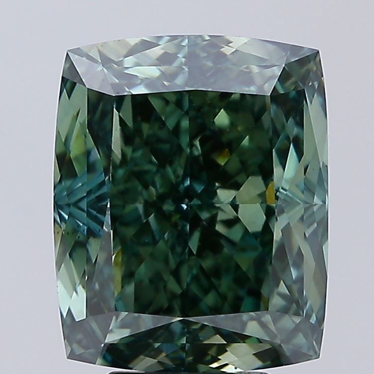Loose Diamond - CUSHION MODIFIED 6.05ct Fancy Vivid Green VS1: Loose Diamond - CUSHION MODIFIED 6.05ct Fancy Vivid Green VS1 Source: This is a real non-mined Diamond that has been grown in a lab Shape: CUSHION MODIFIED Carats: 6.05 Color: Fancy Vivid Green Certif
