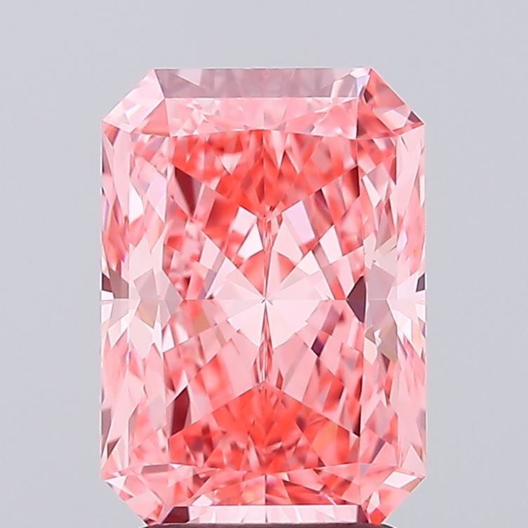 Loose Diamond - RADIANT 2.57ct Fancy Vivid Pink VVS2: Loose Diamond - RADIANT 2.57ct Fancy Vivid Pink VVS2 Source: This is a real non-mined Diamond that has been grown in a lab Shape: RADIANT Carats: 2.57 Color: Fancy Vivid Pink Certification: IGI Video: