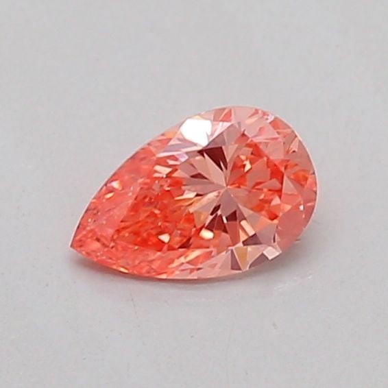 Loose Diamond - PEAR 0.19ct Fancy Vivid Orangey Pink VS2: Loose Diamond - PEAR 0.19ct Fancy Vivid Orangey Pink VS2 Source: This is a real non-mined Diamond that has been grown in a lab Shape: PEAR Carats: 0.19 Color: Fancy Vivid Orangey Pink Certification: I