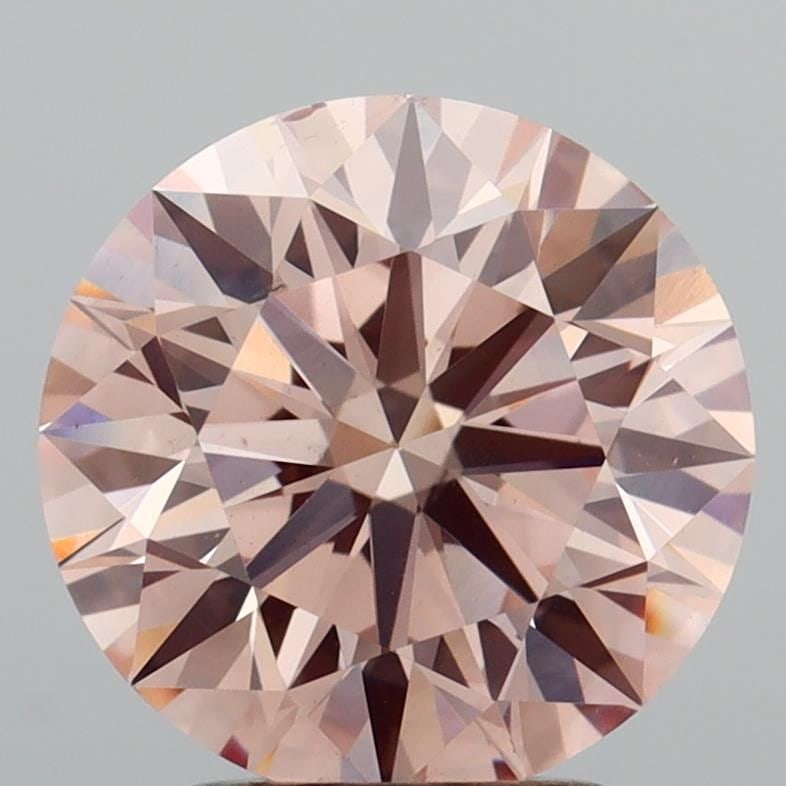 Loose Diamond - ROUND 2.74ct Fancy Intense Brownish Pink VS2: Loose Diamond - ROUND 2.74ct Fancy Intense Brownish Pink VS2 Source: This is a real non-mined Diamond that has been grown in a lab Shape: ROUND Carats: 2.74 Color: Fancy Intense Brownish Pink