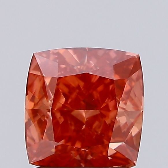 Loose Diamond - CUSHION BRILLIANT 1.09ct Fancy Vivid Red VS1: Loose Diamond - CUSHION BRILLIANT 1.09ct Fancy Vivid Red VS1 Source: This is a real non-mined Diamond that has been grown in a lab Shape: CUSHION BRILLIANT Carats: 1.09 Color: Fancy Vivid Red Certific