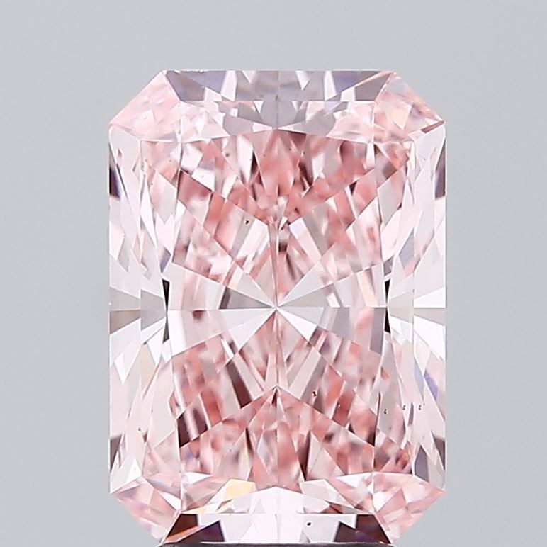 Loose Diamond - RADIANT 4.32ct Fancy Vivid Pink VS2: Loose Diamond - RADIANT 4.32ct Fancy Vivid Pink VS2 Source: This is a real non-mined Diamond that has been grown in a lab Shape: RADIANT Carats: 4.32 Color: Fancy Vivid Pink Certification: IGI Video: