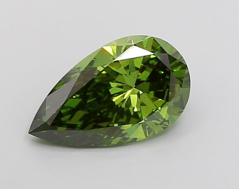 Loose Diamond - PEAR 2.07ct Fancy Vivid Green VVS2: Loose Diamond - PEAR 2.07ct Fancy Vivid Green VVS2 Source: This is a real non-mined Diamond that has been grown in a lab Shape: PEAR Carats: 2.07 Color: Fancy Vivid Green Certification: IGI Video: