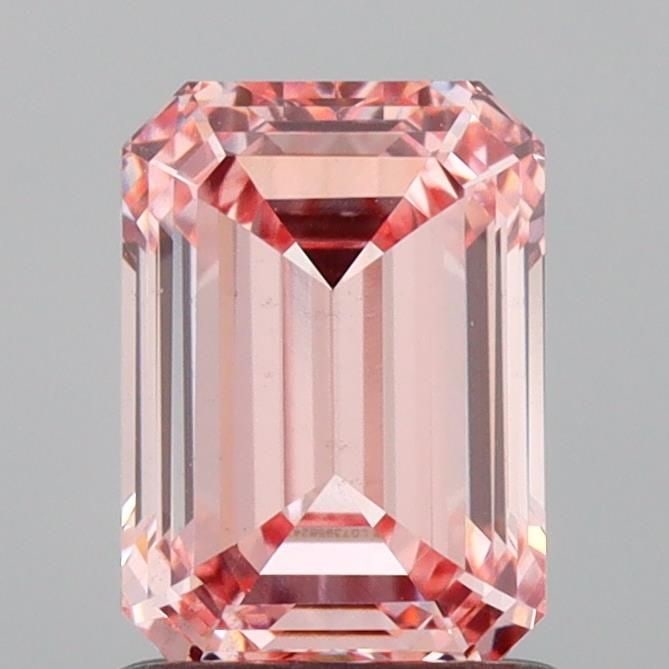 Loose Diamond - EMERALD 1.33ct Fancy Vivid Pink VS1: Loose Diamond - EMERALD 1.33ct Fancy Vivid Pink VS1 Source: This is a real non-mined Diamond that has been grown in a lab Shape: EMERALD Carats: 1.33 Color: Fancy Vivid Pink Certification: IGI Video: