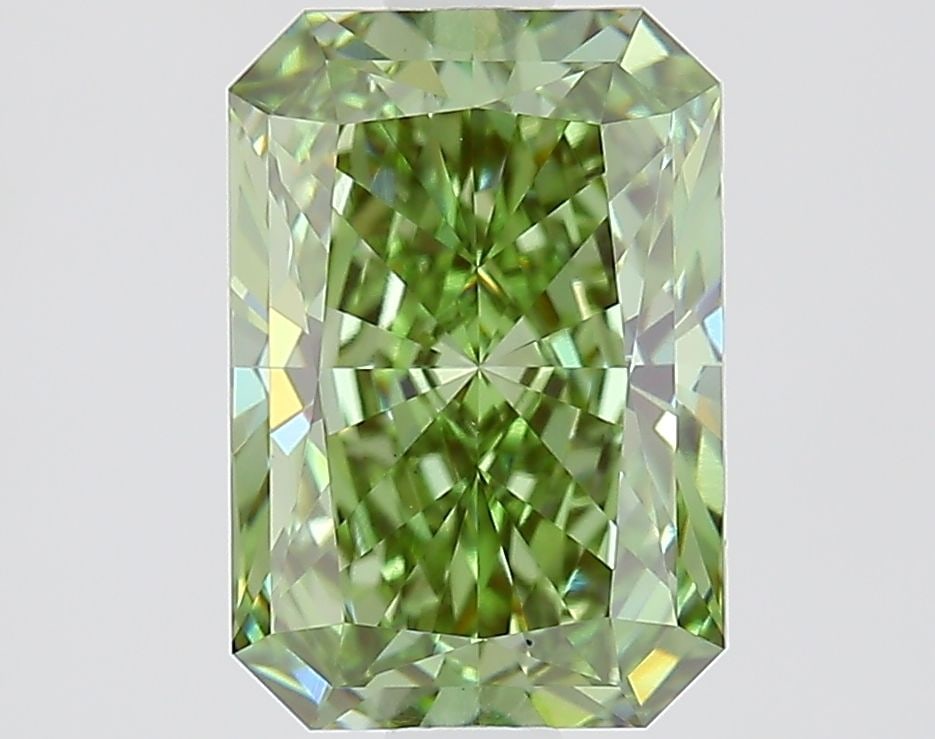 Loose Diamond - RADIANT 1.61ct Fancy Vivid Green VS1: Loose Diamond - RADIANT 1.61ct Fancy Vivid Green VS1 Source: This is a real non-mined Diamond that has been grown in a lab Shape: RADIANT Carats: 1.61 Color: Fancy Vivid Green Certification: IGI Video
