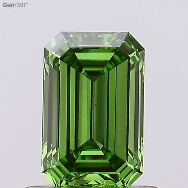 Loose Diamond - EMERALD 0.54ct Fancy Vivid Green VS1: Loose Diamond - EMERALD 0.54ct Fancy Vivid Green VS1 Source: This is a real non-mined Diamond that has been grown in a lab Shape: EMERALD Carats: 0.54 Color: Fancy Vivid Green Certification: NONE Vide
