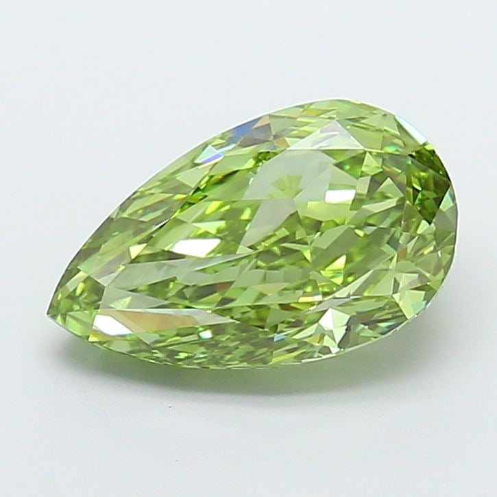 Loose Diamond - PEAR 5.09ct Fancy Vivid Green VVS2: Loose Diamond - PEAR 5.09ct Fancy Vivid Green VVS2 Source: This is a real non-mined Diamond that has been grown in a lab Shape: PEAR Carats: 5.09 Color: Fancy Vivid Green Certification: IGI Video:
