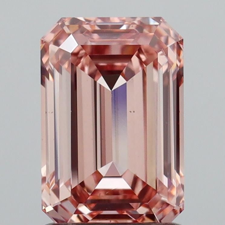 Loose Diamond - EMERALD 1.55ct Fancy Intense Brownish Pink VS1: Loose Diamond - EMERALD 1.55ct Fancy Intense Brownish Pink VS1 Source: This is a real non-mined Diamond that has been grown in a lab Shape: EMERALD Carats: 1.55 Color: Fancy Intense Brownish Pink Cert
