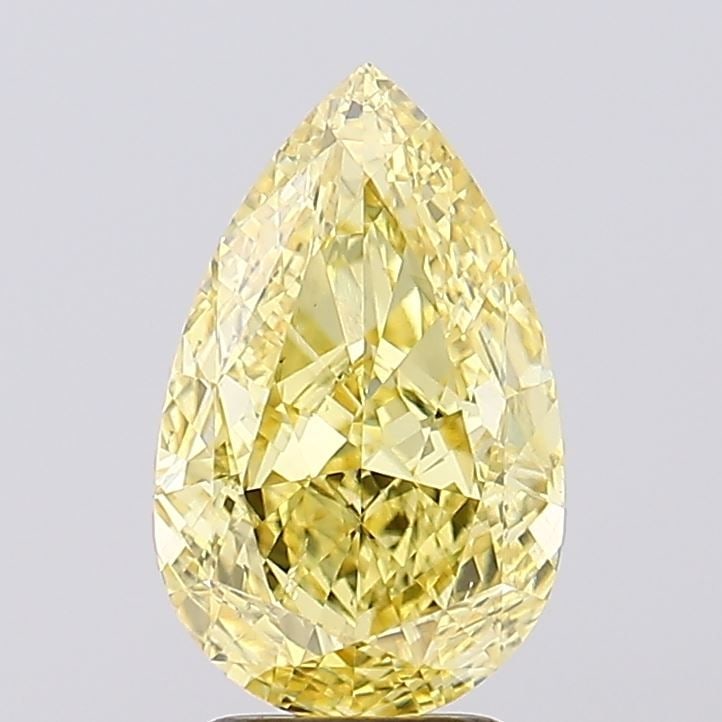 Loose Diamond - PEAR 3.6ct Fancy Vivid Yellow VS2: Loose Diamond - PEAR 3.6ct Fancy Vivid Yellow VS2 Source: This is a real non-mined Diamond that has been grown in a lab Shape: PEAR Carats: 3.6 Color: Fancy Vivid Yellow Certification: IGI Video: