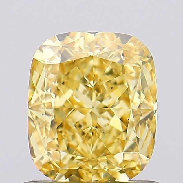 Loose Diamond - CUSHION MODIFIED 1.05ct Fancy Intense Yellow VS2: Loose Diamond - CUSHION MODIFIED 1.05ct Fancy Intense Yellow VS2 Source: This is a real non-mined Diamond that has been grown in a lab Shape: CUSHION MODIFIED Carats: 1.05 Color: Fancy Intense Yellow 