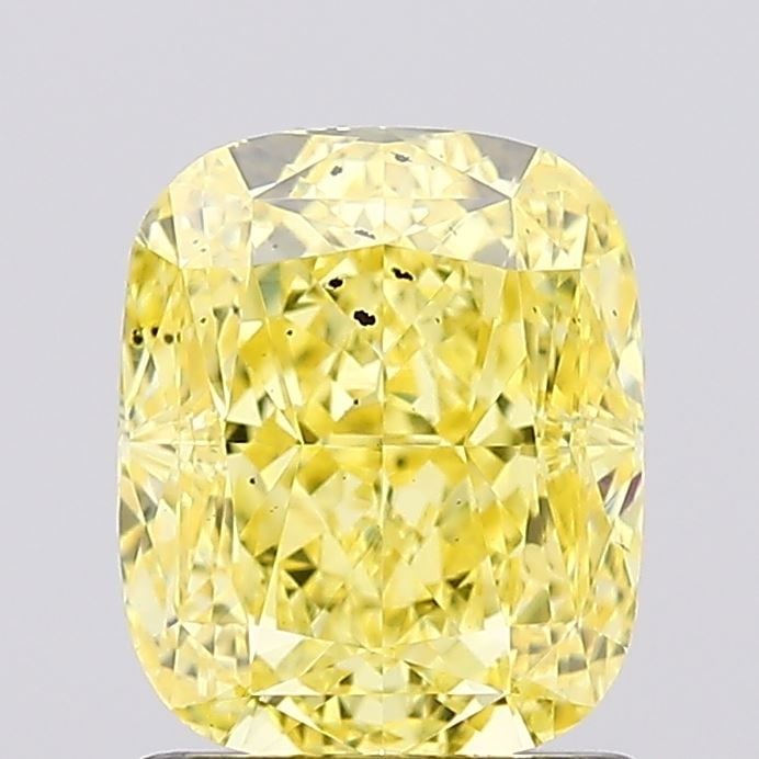 Loose Diamond - CUSHION MODIFIED 1.51ct Fancy Vivid Yellow SI1: Loose Diamond - CUSHION MODIFIED 1.51ct Fancy Vivid Yellow SI1 Source: This is a real non-mined Diamond that has been grown in a lab Shape: CUSHION MODIFIED Carats: 1.51 Color: Fancy Vivid Yellow Cert