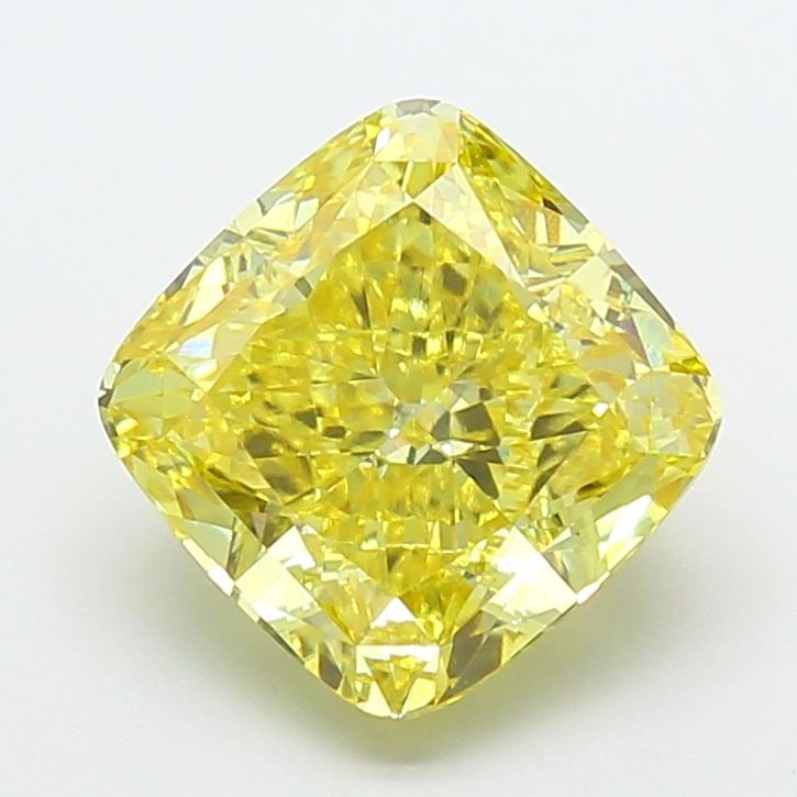 Loose Diamond - CUSHION MODIFIED 4.08ct Fancy Vivid Yellow VS1: Loose Diamond - CUSHION MODIFIED 4.08ct Fancy Vivid Yellow VS1 Source: This is a real non-mined Diamond that has been grown in a lab Shape: CUSHION MODIFIED Carats: 4.08 Color: Fancy Vivid Yellow Cert