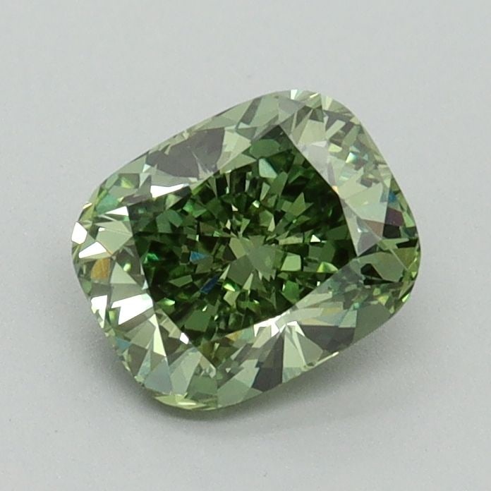 Loose Diamond - CUSHION MODIFIED 0.91ct Fancy Vivid Green VVS2: Loose Diamond - CUSHION MODIFIED 0.91ct Fancy Vivid Green VVS2 Source: This is a real non-mined Diamond that has been grown in a lab Shape: CUSHION MODIFIED Carats: 0.91 Color: Fancy Vivid Green Certi