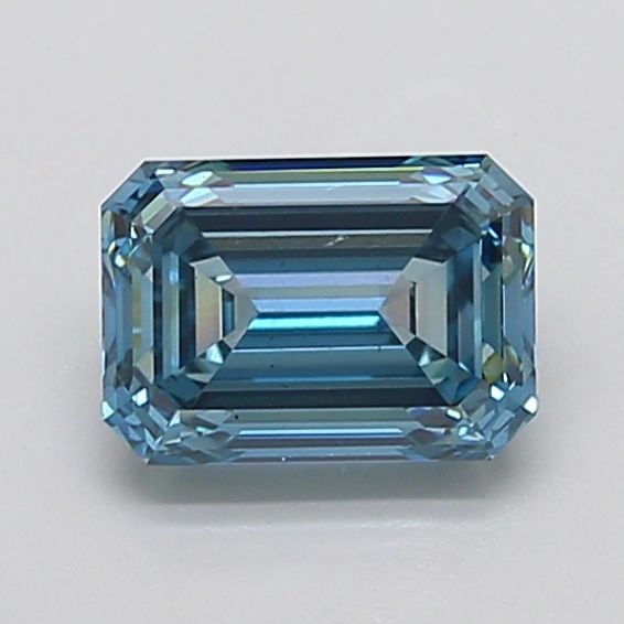Loose Diamond - EMERALD 2.39ct Fancy Vivid Greenish Blue VS2: Loose Diamond - EMERALD 2.39ct Fancy Vivid Greenish Blue VS2 Source: This is a real non-mined Diamond that has been grown in a lab Shape: EMERALD Carats: 2.39 Color: Fancy Vivid Greenish Blue Certific