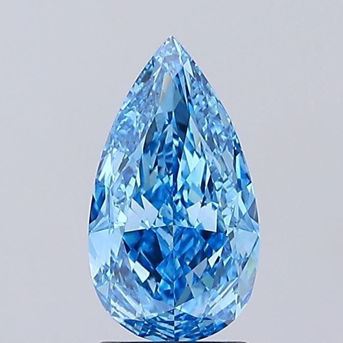 Loose Diamond - PEAR 2.2ct Fancy Vivid Blue VS1: Loose Diamond - PEAR 2.2ct Fancy Vivid Blue VS1 Source: This is a real non-mined Diamond that has been grown in a lab Shape: PEAR Carats: 2.2 Color: Fancy Vivid Blue Certification: IGI Video: Video