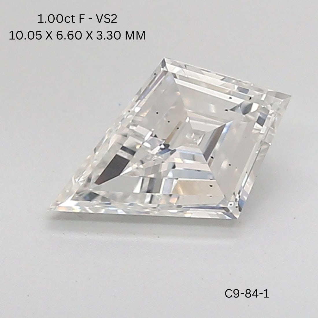 Loose Diamond - KITE 1.0ct F VS2: Loose Diamond - KITE 1.0ct F VS2 Source: This is a real non-mined Diamond that has been grown in a lab Shape: KITE Carats: 1.0 Color: F Clarity: VS2 Certification: NONE Video: