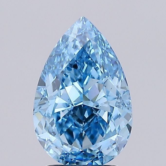 Loose Diamond - PEAR 2.57ct Fancy Vivid Blue VS1: Loose Diamond - PEAR 2.57ct Fancy Vivid Blue VS1 Source: This is a real non-mined Diamond that has been grown in a lab Shape: PEAR Carats: 2.57 Color: Fancy Vivid Blue Certification: IGI Video:
