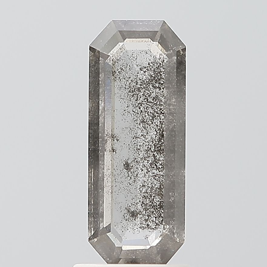 Loose Diamond - EMERALD 1.48ct Salt and Pepper I2: Loose Diamond - EMERALD 1.48ct Salt and Pepper I2 Source: This is a real non-mined Diamond that has been grown in a lab Shape: EMERALD Carats: 1.48 Color: Salt and Pepper Certification: NONE Video: