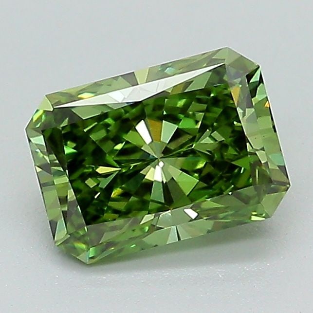 Loose Diamond - RADIANT 1.08ct Fancy Vivid Green VS1: Loose Diamond - RADIANT 1.08ct Fancy Vivid Green VS1 Source: This is a real non-mined Diamond that has been grown in a lab Shape: RADIANT Carats: 1.08 Color: Fancy Vivid Green Certification: IGI Video