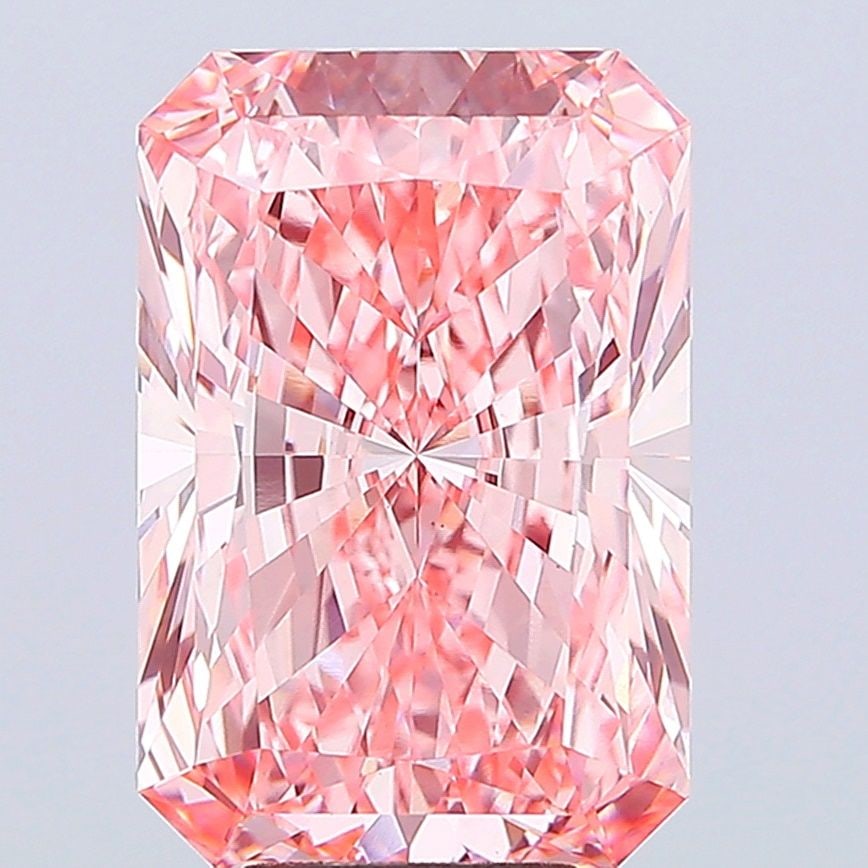 Loose Diamond - RADIANT 8.51ct Fancy Vivid Pink VS1: Loose Diamond - RADIANT 8.51ct Fancy Vivid Pink VS1 Source: This is a real non-mined Diamond that has been grown in a lab Shape: RADIANT Carats: 8.51 Color: Fancy Vivid Pink Certification: IGI Video: