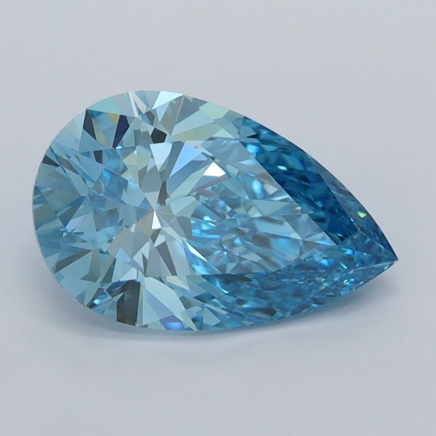 Loose Diamond - PEAR 1.51ct Fancy Vivid Blue VVS1: Loose Diamond - PEAR 1.51ct Fancy Vivid Blue VVS1 Source: This is a real non-mined Diamond that has been grown in a lab Shape: PEAR Carats: 1.51 Color: Fancy Vivid Blue Certification: IGI Video: