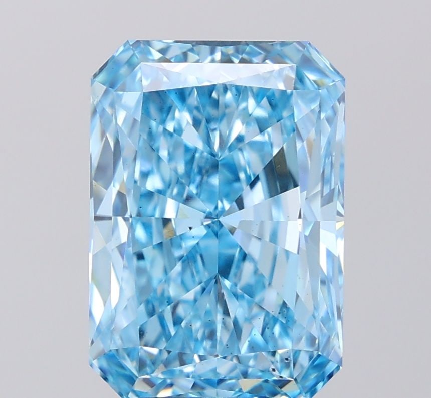 Loose Diamond - RADIANT 5.02ct Fancy Vivid Blue VS2: Loose Diamond - RADIANT 5.02ct Fancy Vivid Blue VS2 Source: This is a real non-mined Diamond that has been grown in a lab Shape: RADIANT Carats: 5.02 Color: Fancy Vivid Blue Certification: IGI Video: