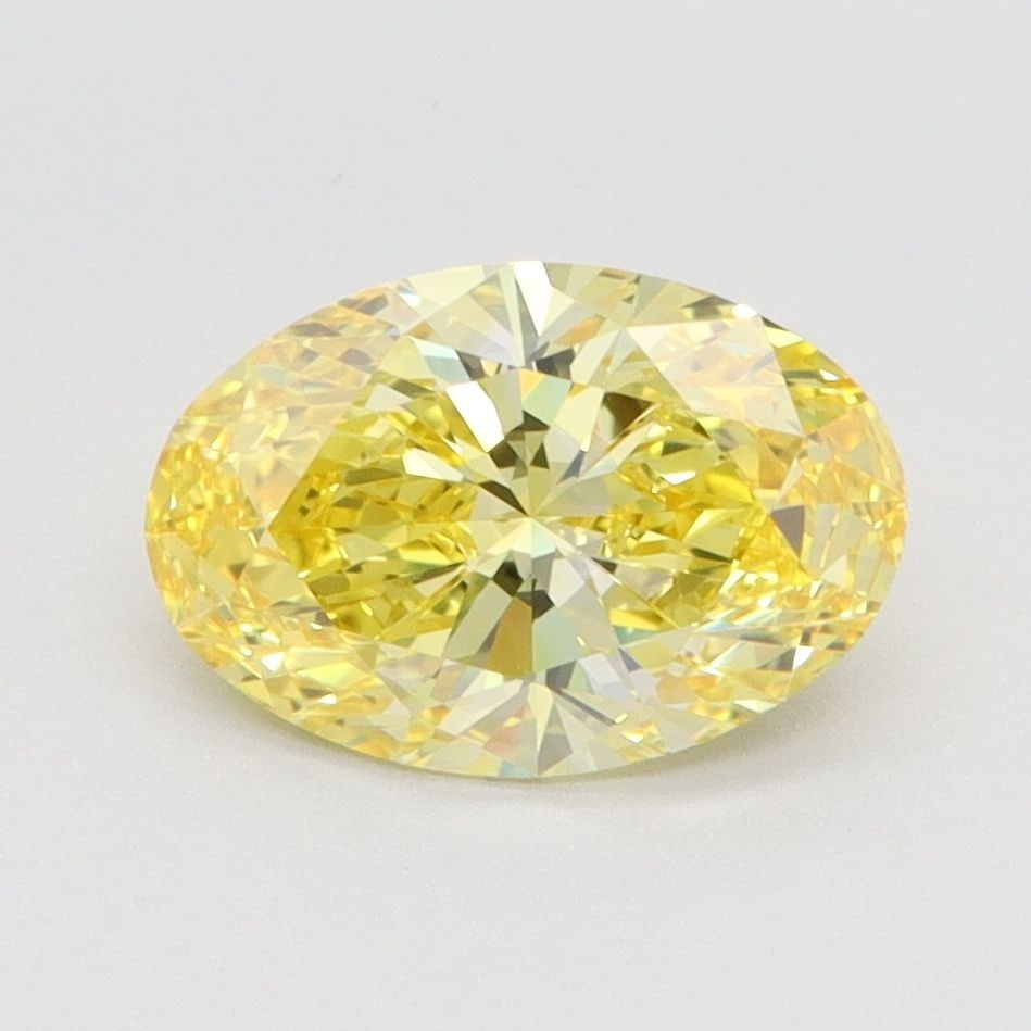 Loose Diamond - OVAL 1.54ct Fancy Vivid Yellow VVS1: Loose Diamond - OVAL 1.54ct Fancy Vivid Yellow VVS1 Source: This is a real non-mined Diamond that has been grown in a lab Shape: OVAL Carats: 1.54 Color: Fancy Vivid Yellow Certification: IGI Video: