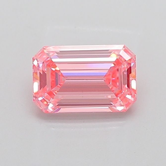 Loose Diamond - EMERALD 2.06ct Fancy Vivid Pink VVS2: Loose Diamond - EMERALD 2.06ct Fancy Vivid Pink VVS2 Source: This is a real non-mined Diamond that has been grown in a lab Shape: EMERALD Carats: 2.06 Color: Fancy Vivid Pink Certification: IGI Video: