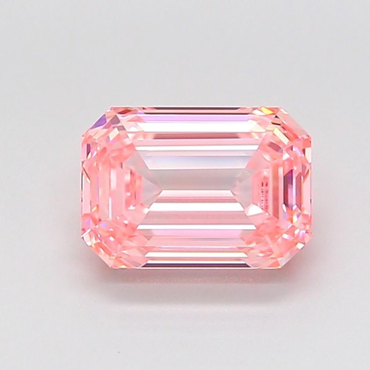 Loose Diamond - EMERALD 2.16ct Fancy Vivid Pink VS1: Loose Diamond - EMERALD 2.16ct Fancy Vivid Pink VS1 Source: This is a real non-mined Diamond that has been grown in a lab Shape: EMERALD Carats: 2.16 Color: Fancy Vivid Pink Certification: IGI Video: