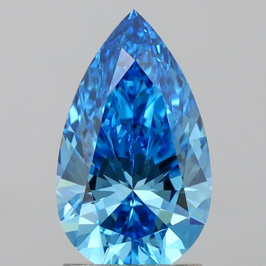 Loose Diamond - PEAR 1.81ct Fancy Vivid Blue VVS2: Loose Diamond - PEAR 1.81ct Fancy Vivid Blue VVS2 Source: This is a real non-mined Diamond that has been grown in a lab Shape: PEAR Carats: 1.81 Color: Fancy Vivid Blue Certification: IGI Video: