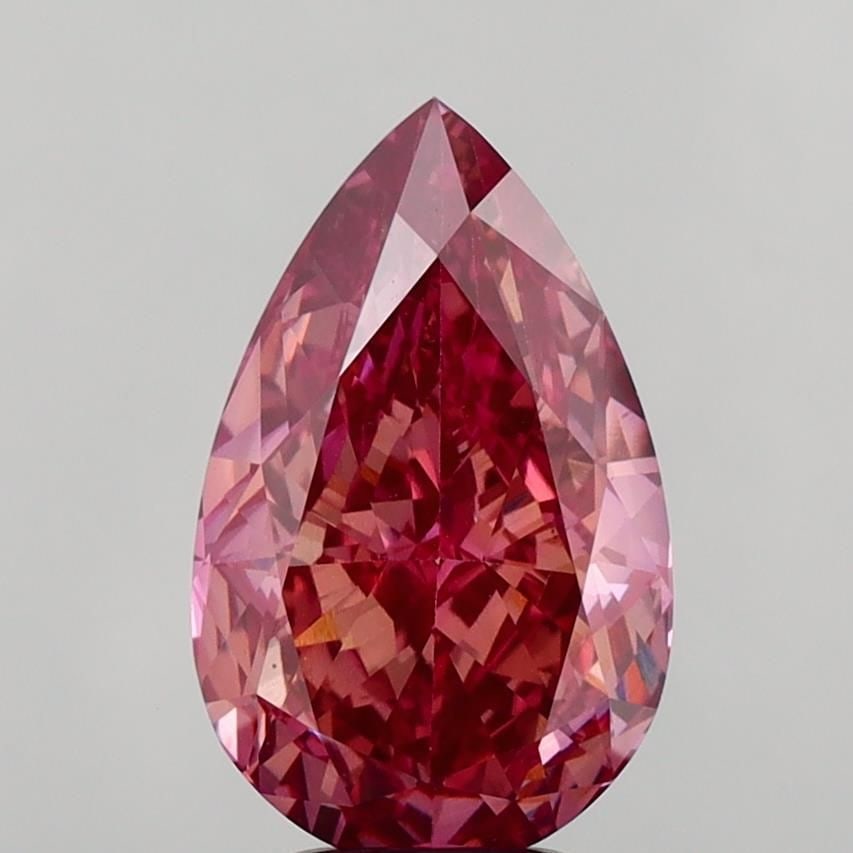 Loose Diamond - PEAR 5.05ct Fancy Vivid Brownish Pink VS1 (1 of 1)