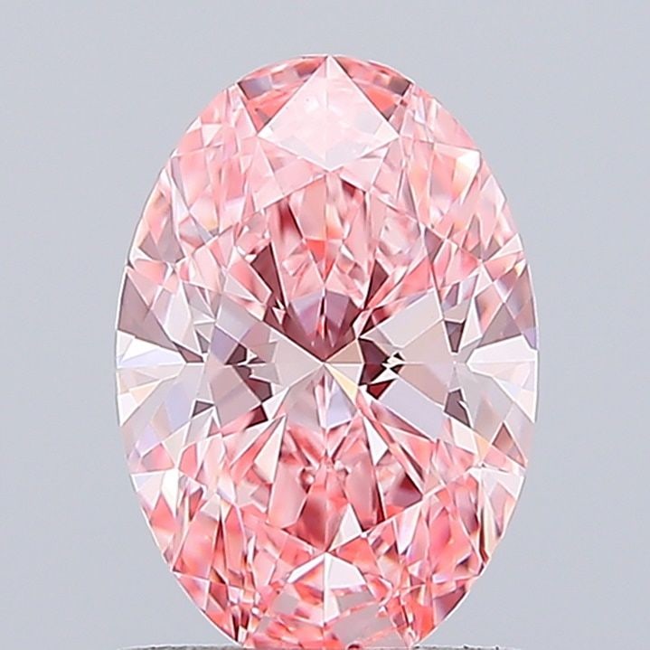 Loose Diamond - OVAL 1.23ct Fancy Vivid Pink VVS1: Loose Diamond - OVAL 1.23ct Fancy Vivid Pink VVS1 Source: This is a real non-mined Diamond that has been grown in a lab Shape: OVAL Carats: 1.23 Color: Fancy Vivid Pink Certification: IGI Video: