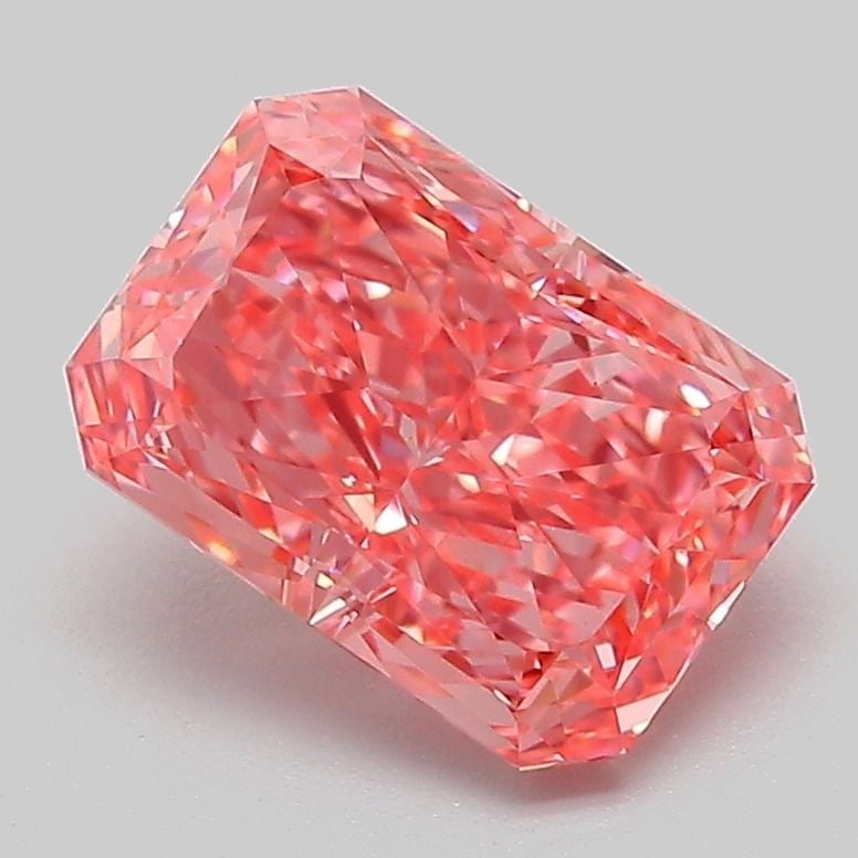 Loose Diamond - RADIANT 2.1ct Fancy Vivid Pink VVS2: Loose Diamond - RADIANT 2.1ct Fancy Vivid Pink VVS2 Source: This is a real non-mined Diamond that has been grown in a lab Shape: RADIANT Carats: 2.1 Color: Fancy Vivid Pink Certification: IGI Video: