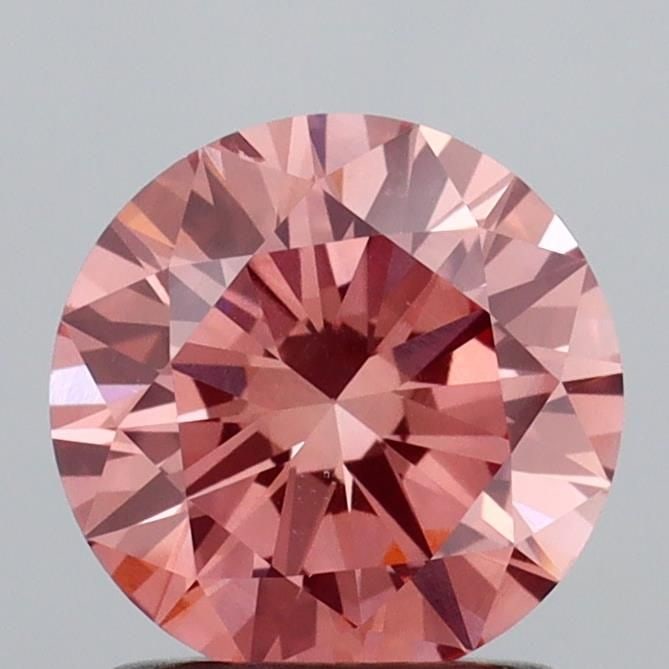 Loose Diamond - ROUND 1.19ct Fancy Vivid Brownish Pink VS2: Loose Diamond - ROUND 1.19ct Fancy Vivid Brownish Pink VS2 Source: This is a real non-mined Diamond that has been grown in a lab Shape: ROUND Carats: 1.19 Color: Fancy Vivid Brownish Pink Certificatio