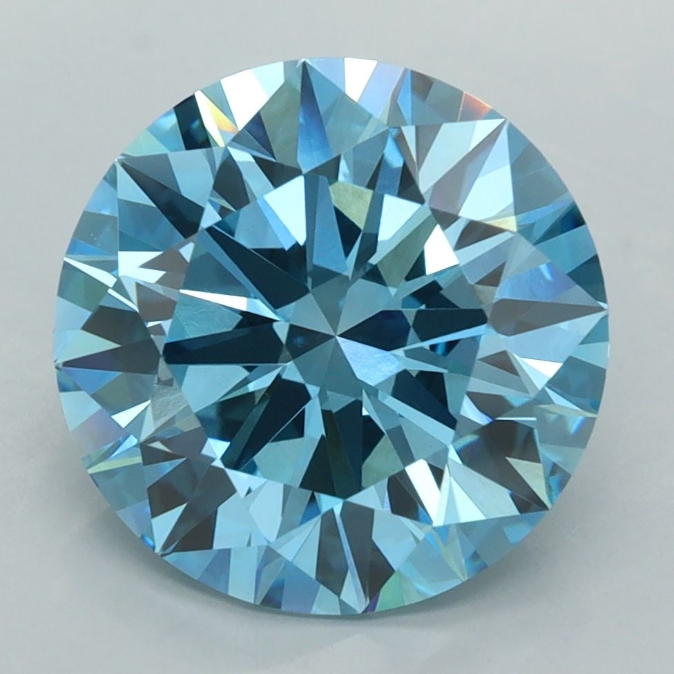 Ideal Loose Diamond - ROUND 5.05ct Fancy Vivid Blue VVS2: Ideal Loose Diamond - ROUND 5.05ct Fancy Vivid Blue VVS2 Source: This is a real non-mined Diamond that has been grown in a lab Shape: ROUND Carats: 5.05 Color: Fancy Vivid Blue Certification: IGI Vide