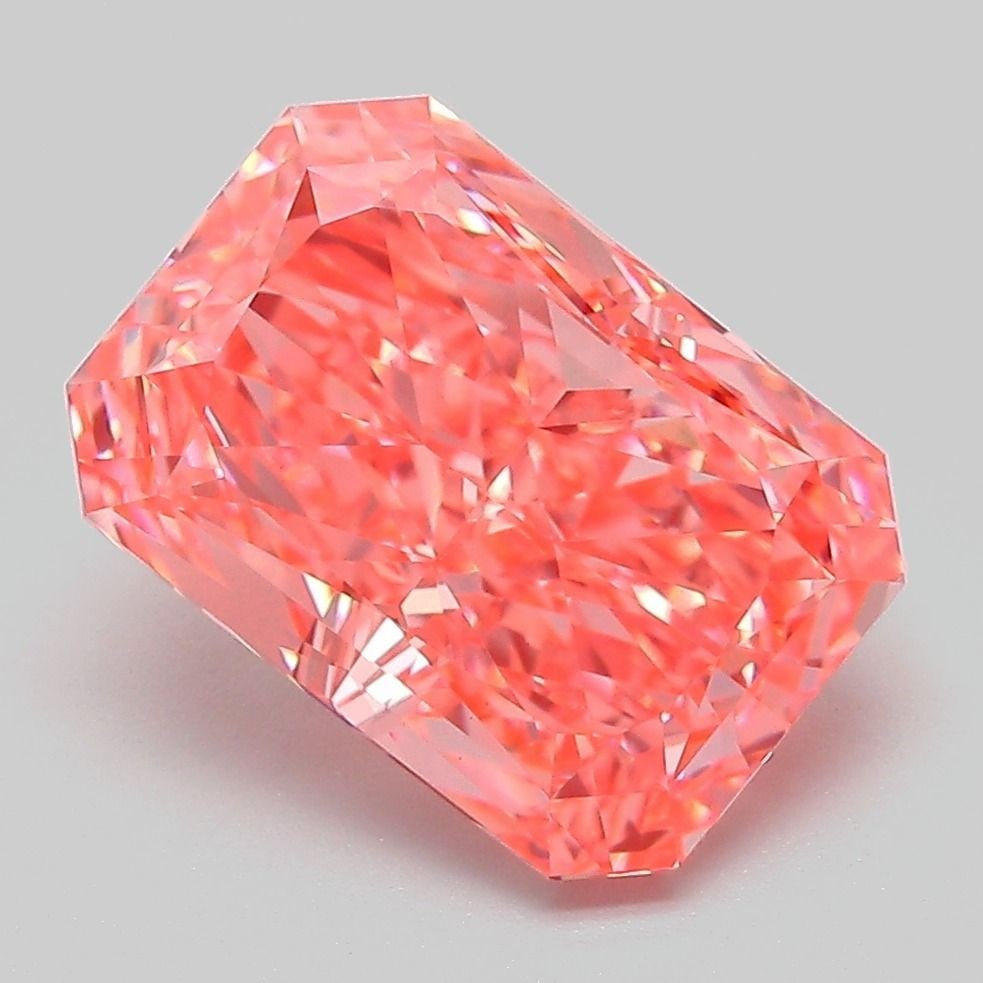 Loose Diamond - RADIANT 4.05ct Fancy Vivid Pink VS1: Loose Diamond - RADIANT 4.05ct Fancy Vivid Pink VS1 Source: This is a real non-mined Diamond that has been grown in a lab Shape: RADIANT Carats: 4.05 Color: Fancy Vivid Pink Certification: IGI Video: