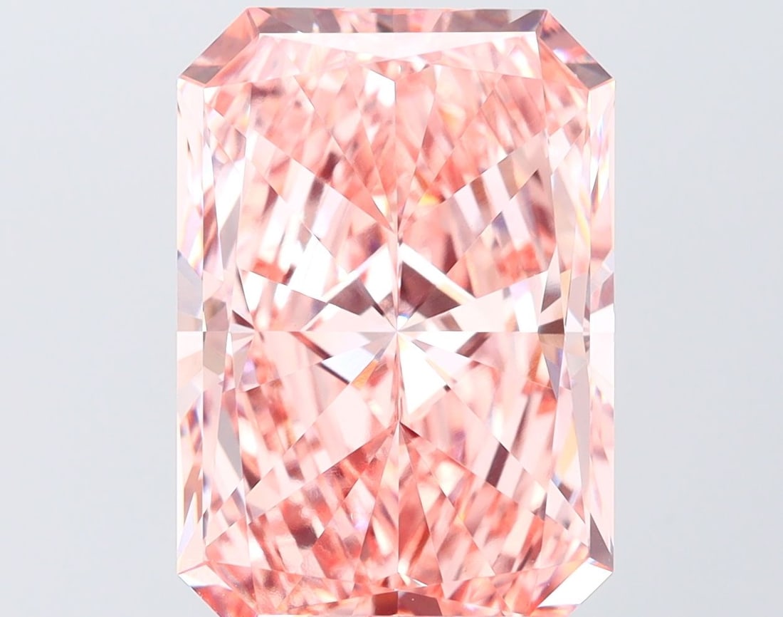 Loose Diamond - RADIANT 8.53ct Fancy Intense Pink VVS2: Loose Diamond - RADIANT 8.53ct Fancy Intense Pink VVS2 Source: This is a real non-mined Diamond that has been grown in a lab Shape: RADIANT Carats: 8.53 Color: Fancy Intense Pink Certification: IGI Vi