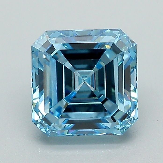 Loose Diamond - ASSCHER 1.59ct Fancy Vivid Blue VVS2: Loose Diamond - ASSCHER 1.59ct Fancy Vivid Blue VVS2 Source: This is a real non-mined Diamond that has been grown in a lab Shape: ASSCHER Carats: 1.59 Color: Fancy Vivid Blue Certification: IGI Video: