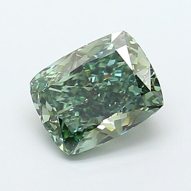 Loose Diamond - CUSHION MODIFIED 2.01ct Fancy Vivid Green VVS2: Loose Diamond - CUSHION MODIFIED 2.01ct Fancy Vivid Green VVS2 Source: This is a real non-mined Diamond that has been grown in a lab Shape: CUSHION MODIFIED Carats: 2.01 Color: Fancy Vivid Green Certi