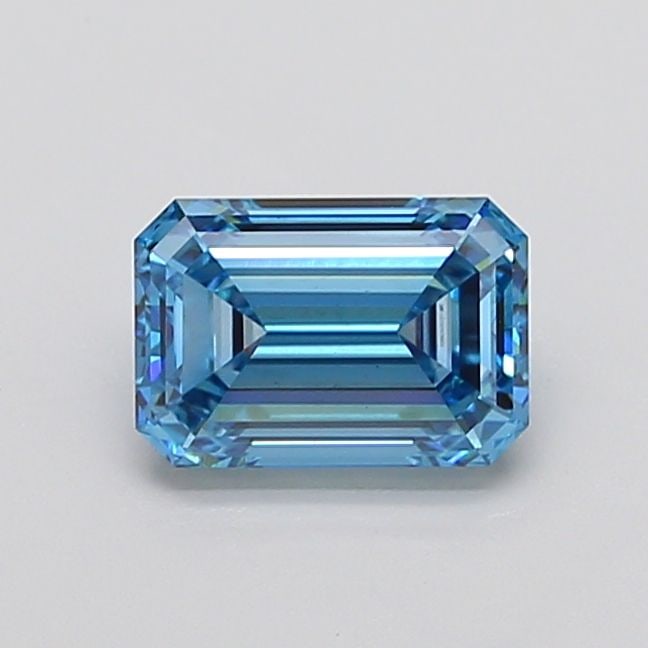 Loose Diamond - EMERALD 2.1ct Fancy Vivid Blue VS1: Loose Diamond - EMERALD 2.1ct Fancy Vivid Blue VS1 Source: This is a real non-mined Diamond that has been grown in a lab Shape: EMERALD Carats: 2.1 Color: Fancy Vivid Blue Certification: IGI Video: