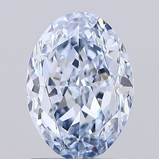 Loose Diamond - OVAL 1.23ct Fancy Blue VVS2: Loose Diamond - OVAL 1.23ct Fancy Blue VVS2 Source: This is a real non-mined Diamond that has been grown in a lab Shape: OVAL Carats: 1.23 Color: Fancy Blue Certification: IGI Video: