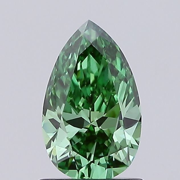 Loose Diamond - PEAR 1.0ct Fancy Vivid Green VS1: Loose Diamond - PEAR 1.0ct Fancy Vivid Green VS1 Source: This is a real non-mined Diamond that has been grown in a lab Shape: PEAR Carats: 1.0 Color: Fancy Vivid Green Certification: IGI Video:
