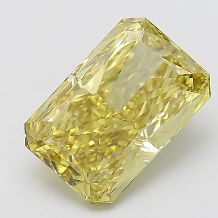 Loose Diamond - RADIANT 5.59ct Fancy Vivid Yellow VS1: Loose Diamond - RADIANT 5.59ct Fancy Vivid Yellow VS1 Source: This is a real non-mined Diamond that has been grown in a lab Shape: RADIANT Carats: 5.59 Color: Fancy Vivid Yellow Certification: IGI Vid