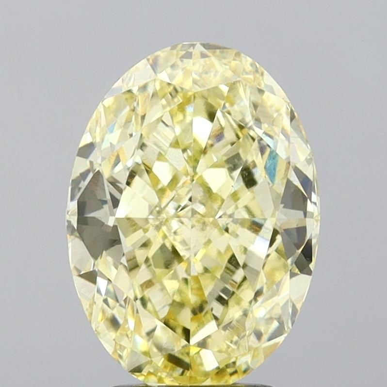 Loose Diamond - OVAL 4.02ct Fancy Light Yellow VS1: Loose Diamond - OVAL 4.02ct Fancy Light Yellow VS1 Source: This is a real non-mined Diamond that has been grown in a lab Shape: OVAL Carats: 4.02 Color: Fancy Light Yellow Certification: IGI Video: