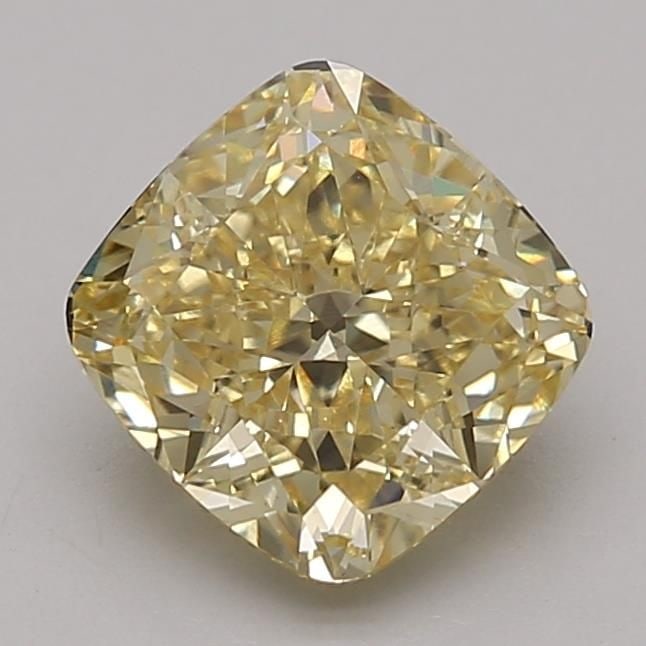 Loose Diamond - CUSHION MODIFIED 2.02ct Fancy Intense Yellow VS1: Loose Diamond - CUSHION MODIFIED 2.02ct Fancy Intense Yellow VS1 Source: This is a real non-mined Diamond that has been grown in a lab Shape: CUSHION MODIFIED Carats: 2.02 Color: Fancy Intense Yellow 