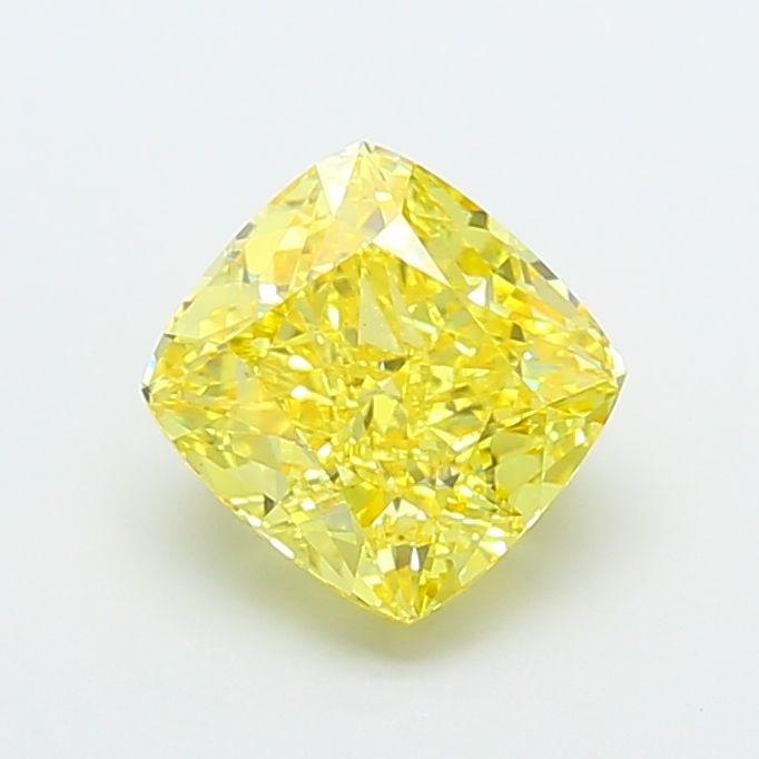 Loose Diamond - CUSHION MODIFIED 3.35ct Fancy Vivid Yellow VS1: Loose Diamond - CUSHION MODIFIED 3.35ct Fancy Vivid Yellow VS1 Source: This is a real non-mined Diamond that has been grown in a lab Shape: CUSHION MODIFIED Carats: 3.35 Color: Fancy Vivid Yellow Cert