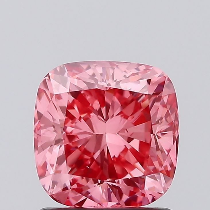 Loose Diamond - CUSHION BRILLIANT 1.24ct Fancy Vivid Pink VS2: Loose Diamond - CUSHION BRILLIANT 1.24ct Fancy Vivid Pink VS2 Source: This is a real non-mined Diamond that has been grown in a lab Shape: CUSHION BRILLIANT Carats: 1.24 Color: Fancy Vivid Pink Certif