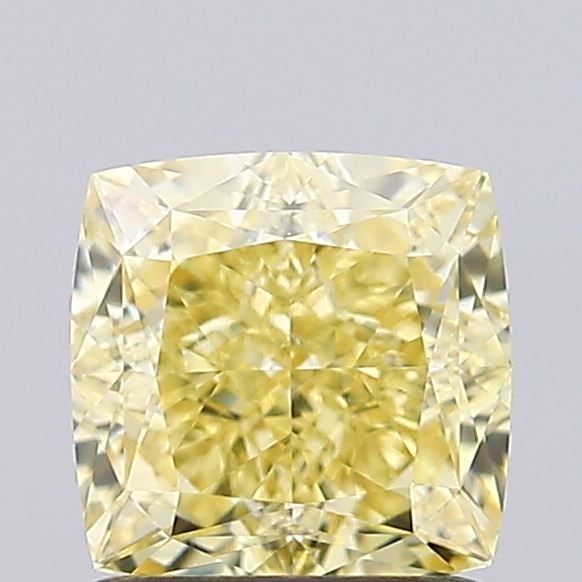 Loose Diamond - CUSHION BRILLIANT 1.22ct Fancy Intense Yellow VS1: Loose Diamond - CUSHION BRILLIANT 1.22ct Fancy Intense Yellow VS1 Source: This is a real non-mined Diamond that has been grown in a lab Shape: CUSHION BRILLIANT Carats: 1.22 Color: Fancy Intense Yello