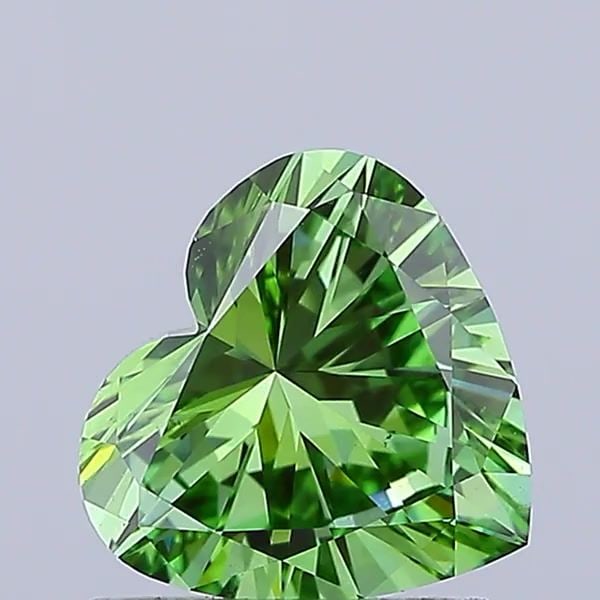 Loose Diamond - HEART 1.01ct Fancy Vivid Green VS1: Loose Diamond - HEART 1.01ct Fancy Vivid Green VS1 Source: This is a real non-mined Diamond that has been grown in a lab Shape: HEART Carats: 1.01 Color: Fancy Vivid Green Certification: IGI Video: