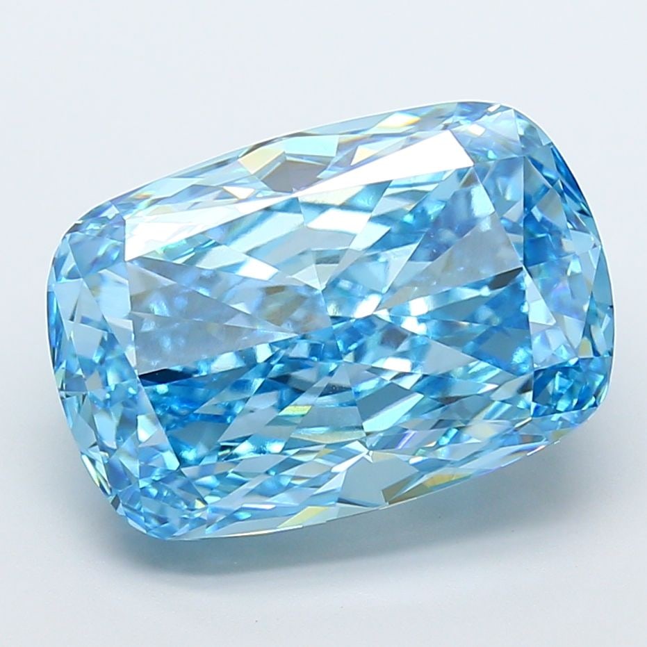 Loose Diamond - CUSHION MODIFIED 15.04ct Fancy Vivid Blue VVS2: Loose Diamond - CUSHION MODIFIED 15.04ct Fancy Vivid Blue VVS2 Source: This is a real non-mined Diamond that has been grown in a lab Shape: CUSHION MODIFIED Carats: 15.04 Color: Fancy Vivid Blue Certi